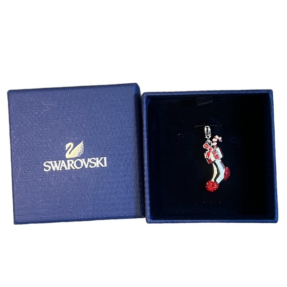 NWB Swarovski Pave Crystal Charm Christmas Stocking
